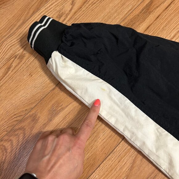 Vintage 90s Nike Pullover Jacket Center Swoosh Logo Size M Black Double Lined - Picture 3 of 6